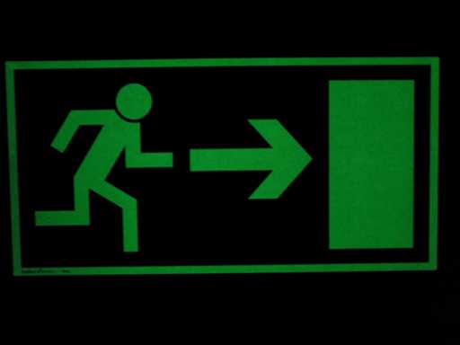 Fluchtwegschild
              im Dunkeln langnachleuchtend