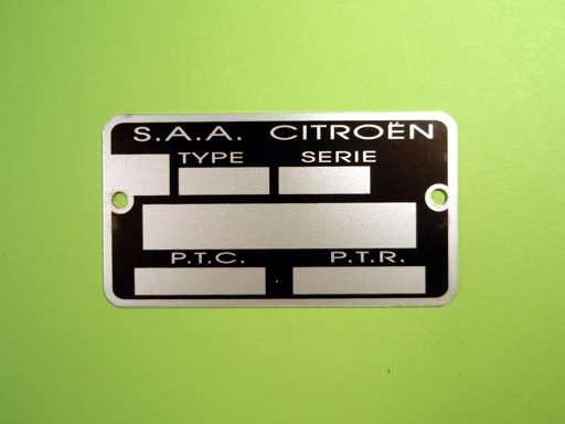 Typenschild Citroen 78.2x42.8